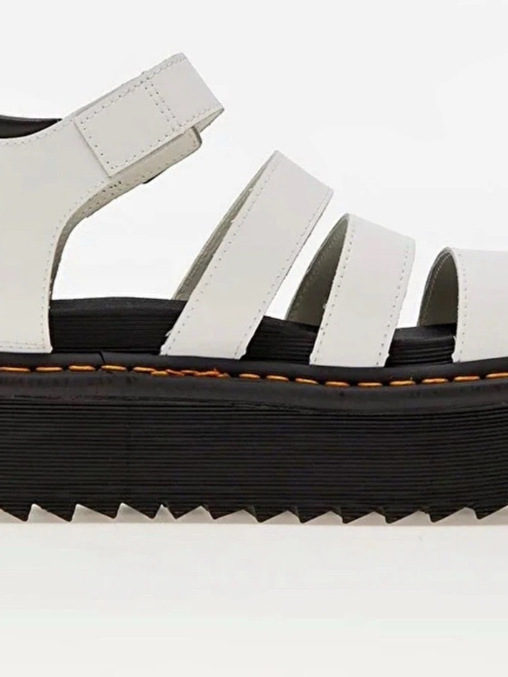 Dr. Martens Blaire Hydro Leather Platform Strap Sandals White & Black